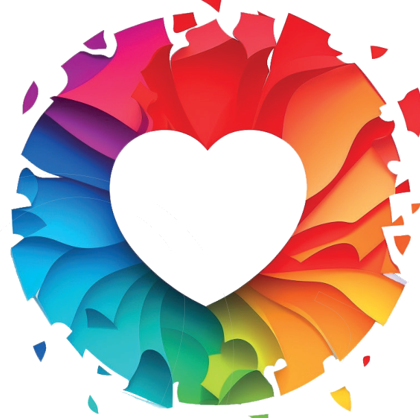 The Parts of Me mandala: a ring of coloured parts around a white heart